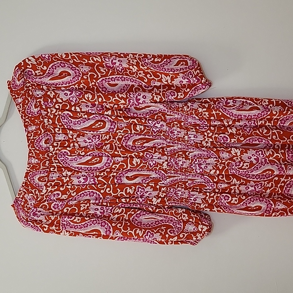 Boden Paisley Off-Shoulder Jumpsuit - Red and White Sz 8 - Picture 11 of 16
